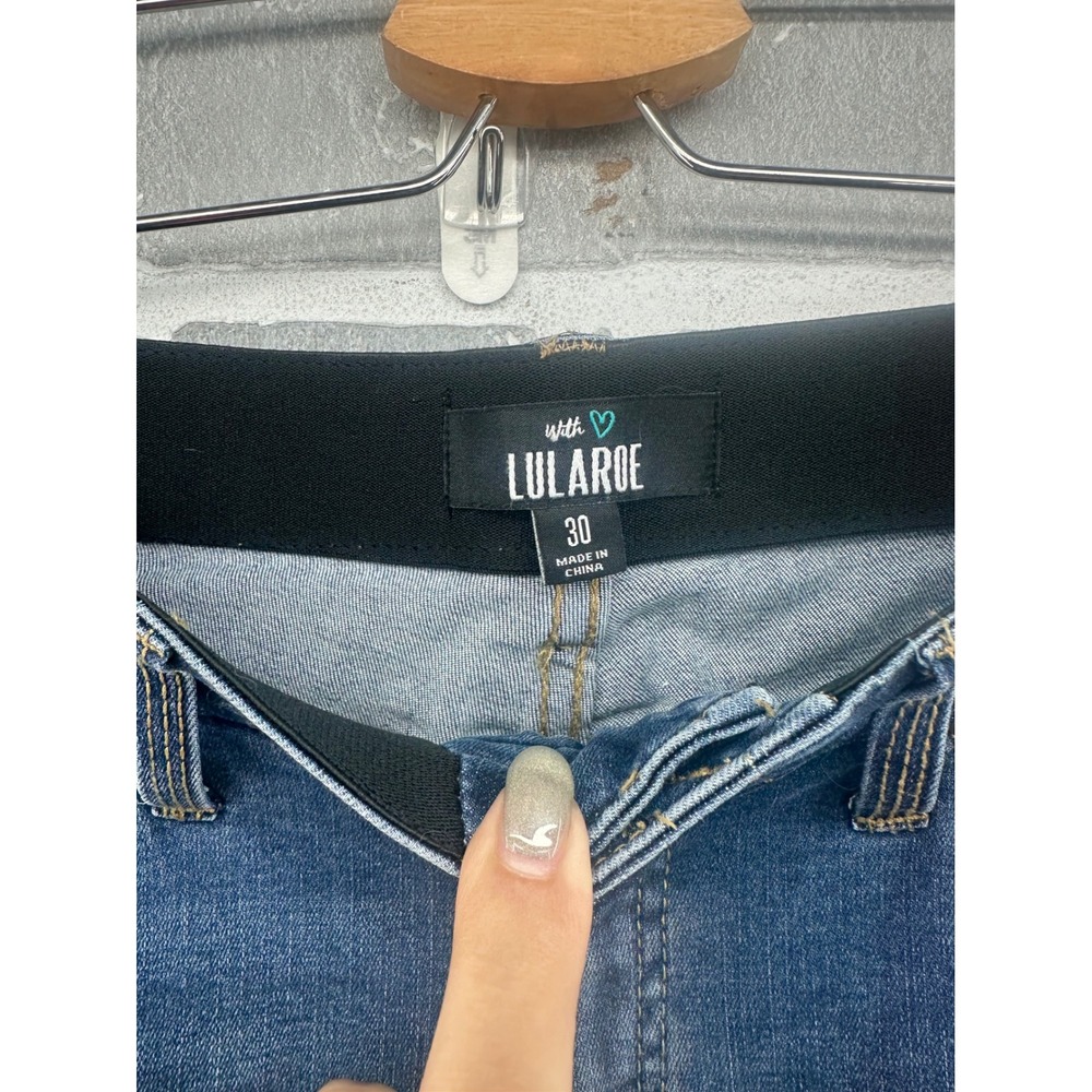 LuLaRoe Womens Blue High Rise Flare Jeans Size 30 Medium Wash Denim L-161367 - Picture 4 of 9